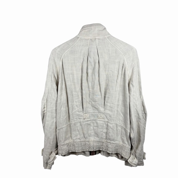 Free People Jayde Safari Bomber Embroidered Utility  Slouchy Jacket in Sand Sz S - Picture 10 of 12